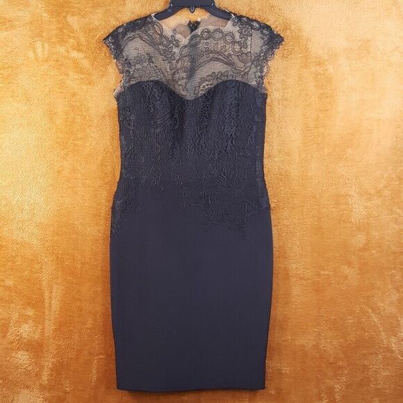 Designer Romona Keveza Silk Lace Cocktail Dress - Picture 7 of 15